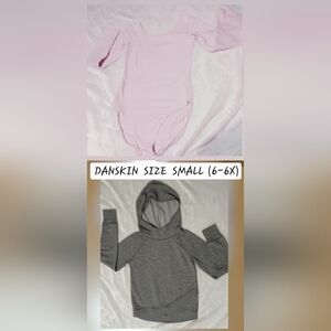 Girl's | Lot of 2 DANSKIN | Pink L/S leotard and Grey Pull-over hoodie